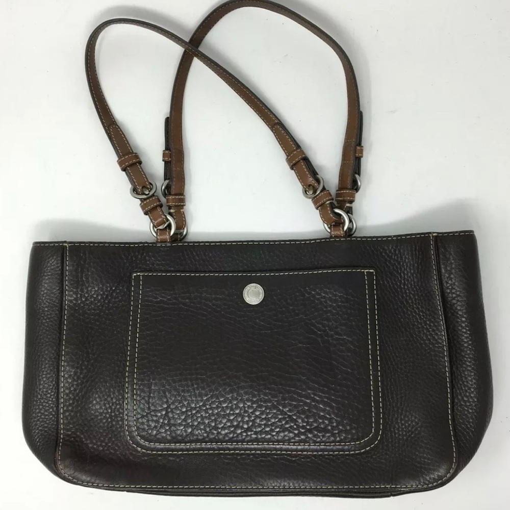 Coach
Chelsea Pebbled Black and Brown Leather Shoulder Bag
15"L x 4"W x 8"H - Picture 1 of 16